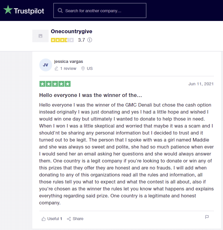 Is One Country Giveaway Legit? 2024