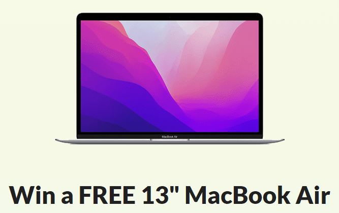 free 13 macbook air giveaway