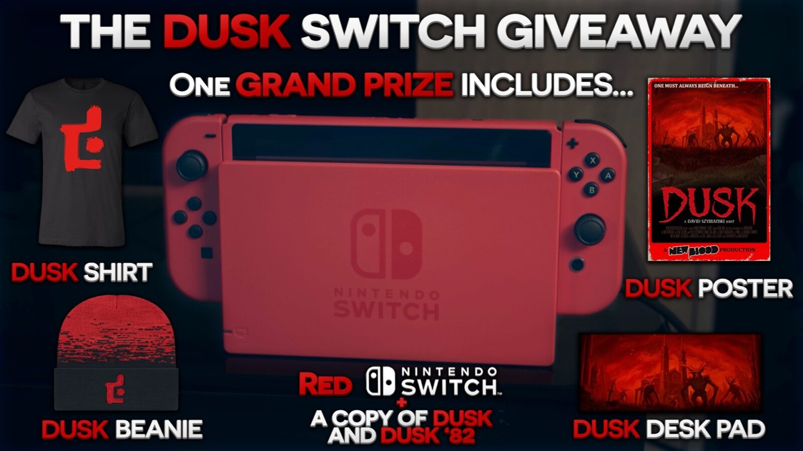 Win Nintendo Switch & Games Giveaway Dusk 2024