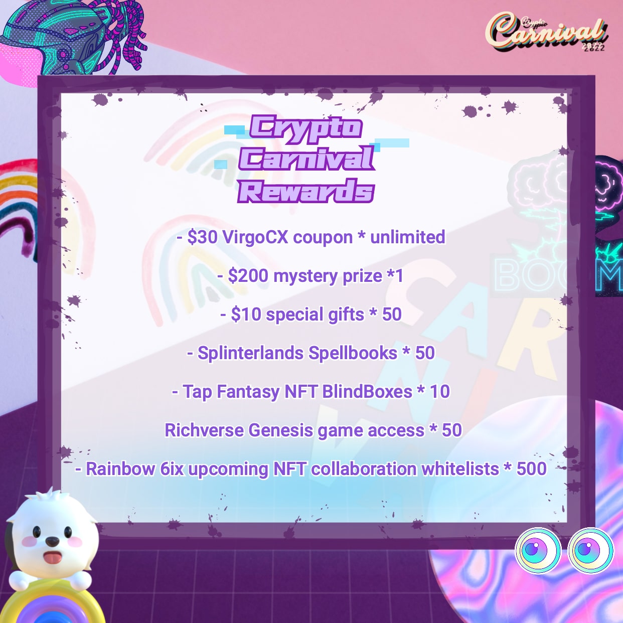 Win 500 Exclusive NFT Whitelists at Crypto Carnival 2022