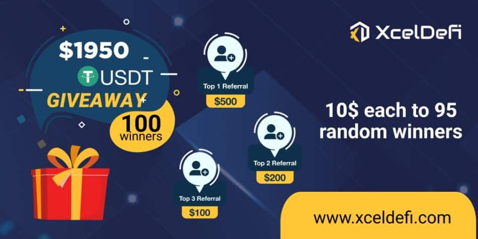 Win $1950 USDT Giveaway by XcelDefi