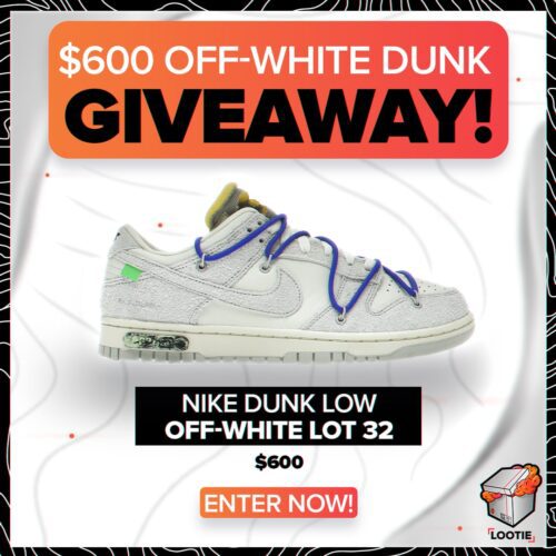 Win Nike Dunk Low Off White Lot 32 Giveaway
