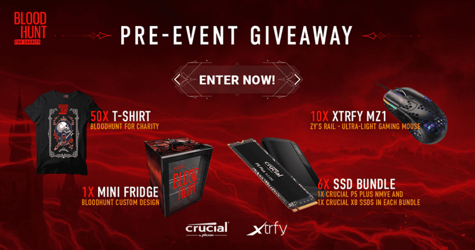 Win Pre Event Giveaway - Bloodhunt for Charity