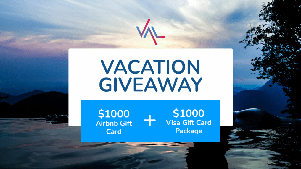 Win $1000 Airbnb GiftCard + $1000 Visa Gift Card Giveaway