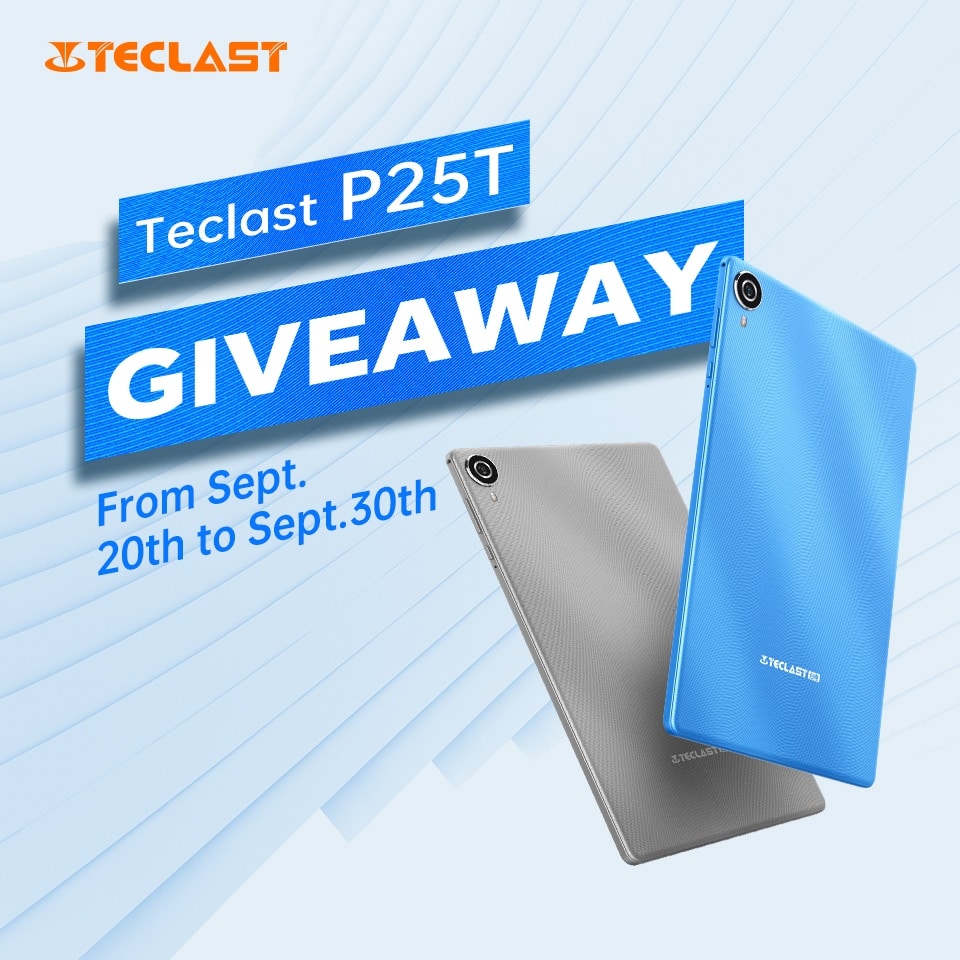 Win Teclast P25T Android 12 Sky Blue Tablet Giveaway