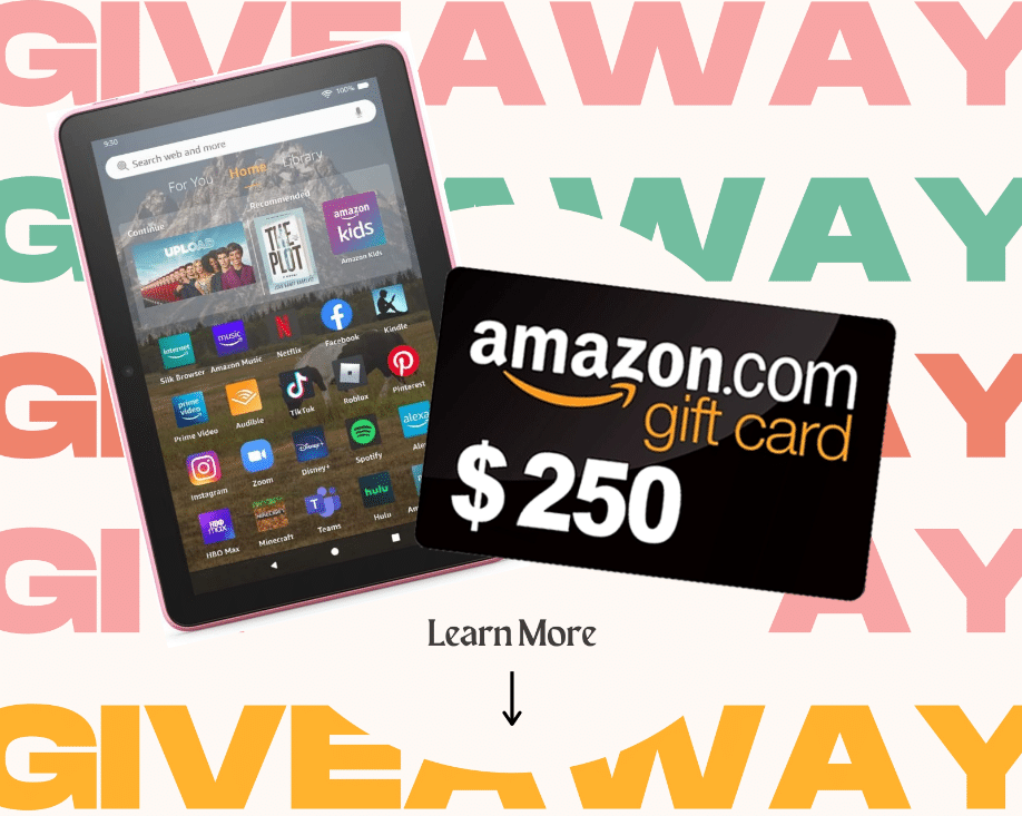 Win Kindle Fire and $250 Amazon Gift Card Giveaway