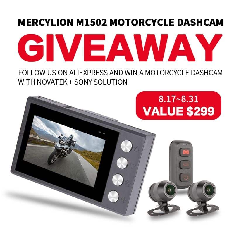 Mercylion M1502 Motorcycle Dashcam Giveaway