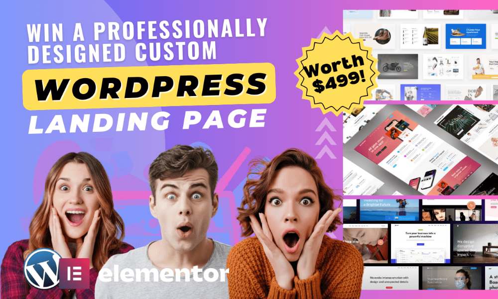 Professionally Designed Custom WordPress Landing Page Giveaway
