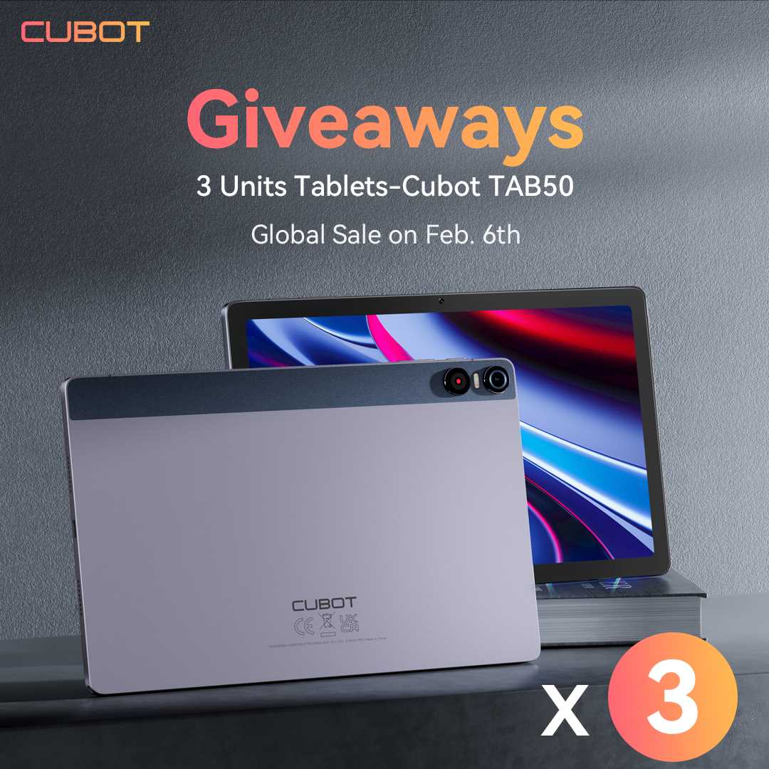 Cubot Tab50 Global Sale Giveaway