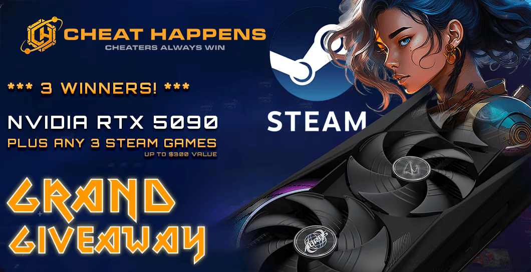 Cheat Happens Aorus RTX 5090 + 3 Steam Games Giveaway