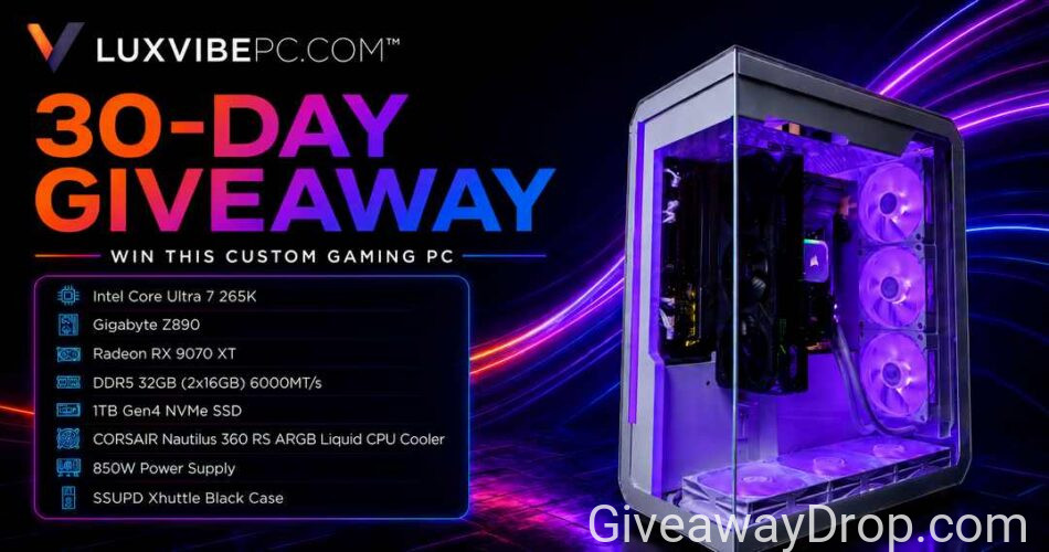 Luxvibe PC 30-Day Gaming PC Giveaway