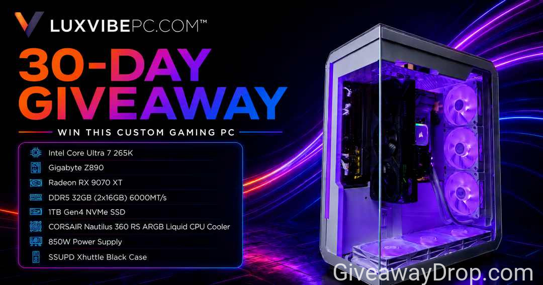 Luxvibe PC 30-Day Gaming PC Giveaway