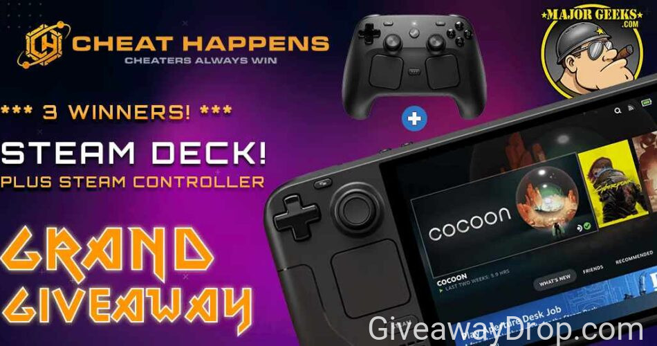 Major Geeks x Cheat Happens Steam Deck OLED + Controller Giveaway