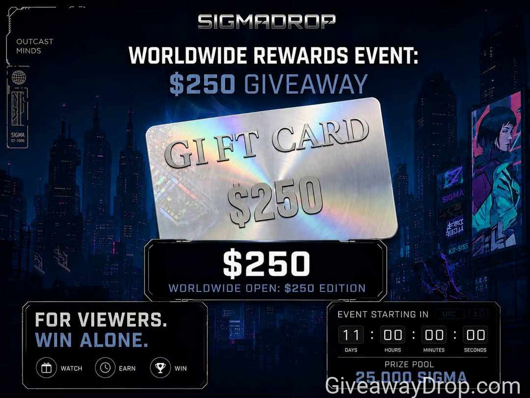 Sigma Drop: $250 Cash Giveaway Edition